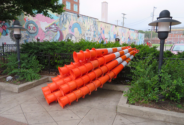 Construction cone art by Carol Boram-Hays