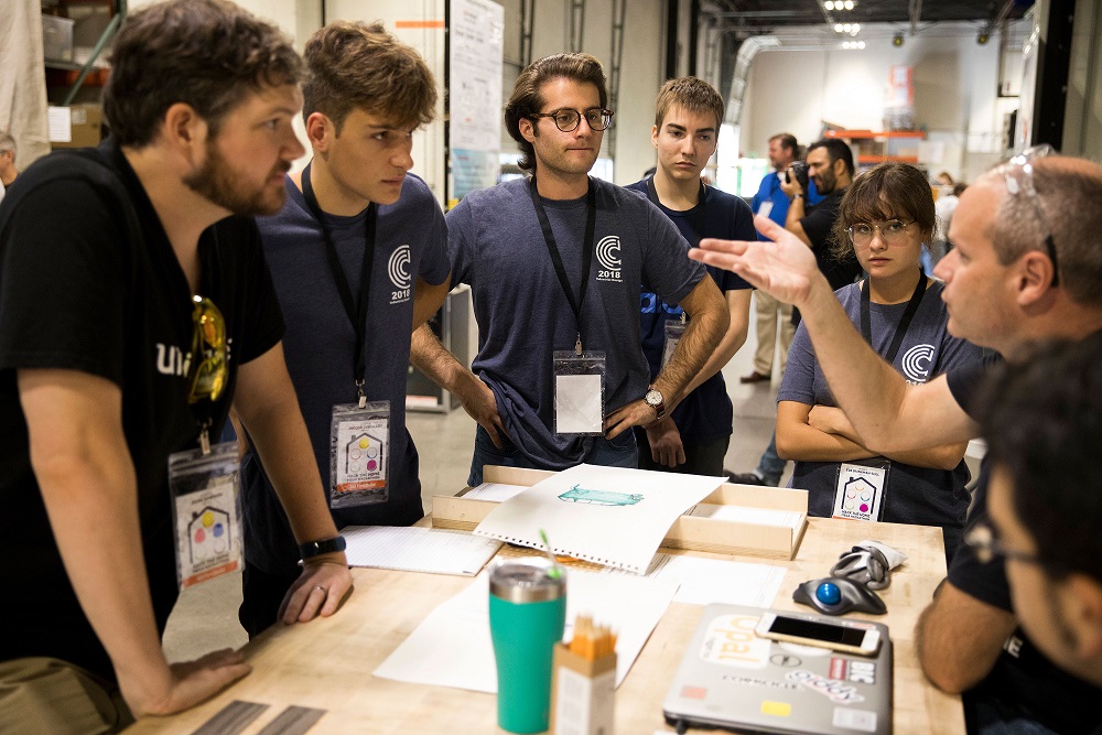 students at hackathon