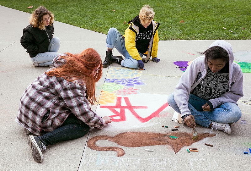 chalk drawing wellness week