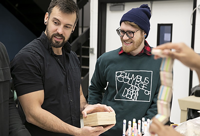 CCAD Industrial Design students learn about wooden toys made by Craftsmen for Kids