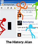 Still of cartoon stick figures jumping around on a computer screen