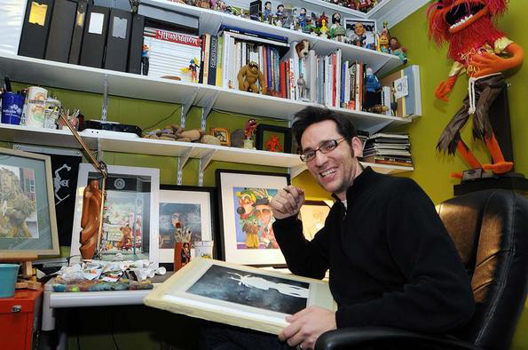 Illustration, Jeff Pierson in his studio