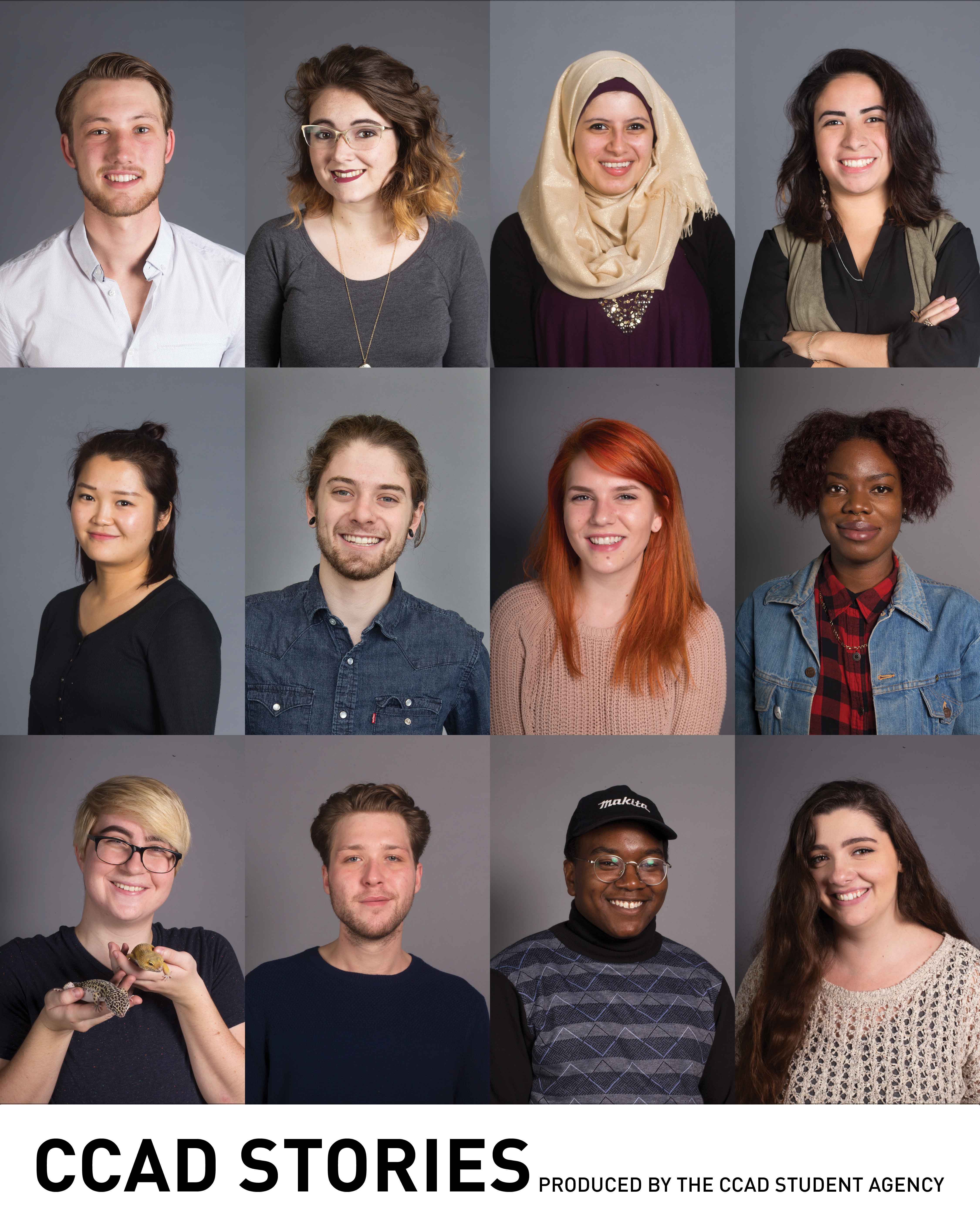 Advertising & Graphic Design, Collage of photos of students from the Student Agency