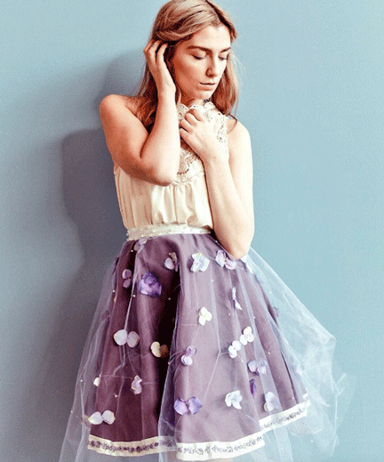 Fashion Design, model in floral skirt