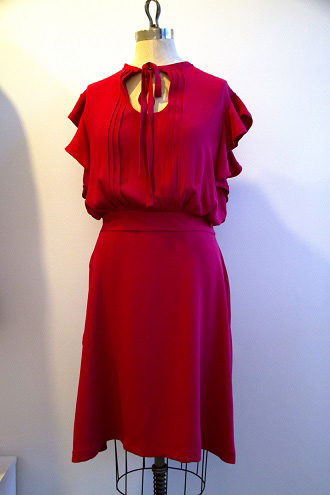 Fashion Design, CCAD Fashion Design student Kamry Brown's design for Eloquii, Red short sleeve dress