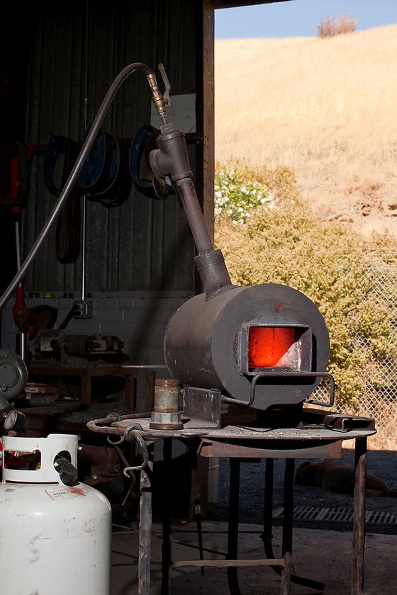 Illustration, In the studio of CCAD alum and blacksmith Daniel Hopper