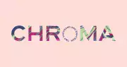 Chroma logo on a pink back ground