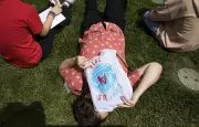 person uses campus bag