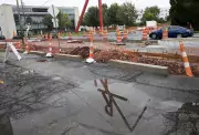 reflection of art sign in construction