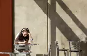 student sitting at table