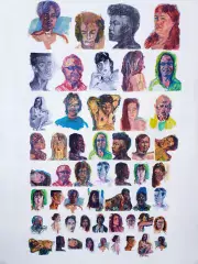 Image: collage of prints and paintings by Robert Tavani