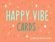 happy vibe cards on orange