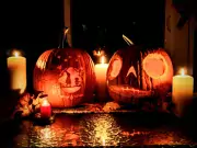 pumpkins and candles