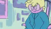 snip of person with glasses animation