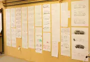 papers on wall