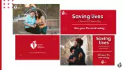 american heart association flu prevention slides in red