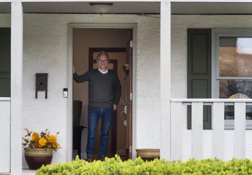 jim lutz on front porch