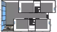 Design square apartment floor plan.
